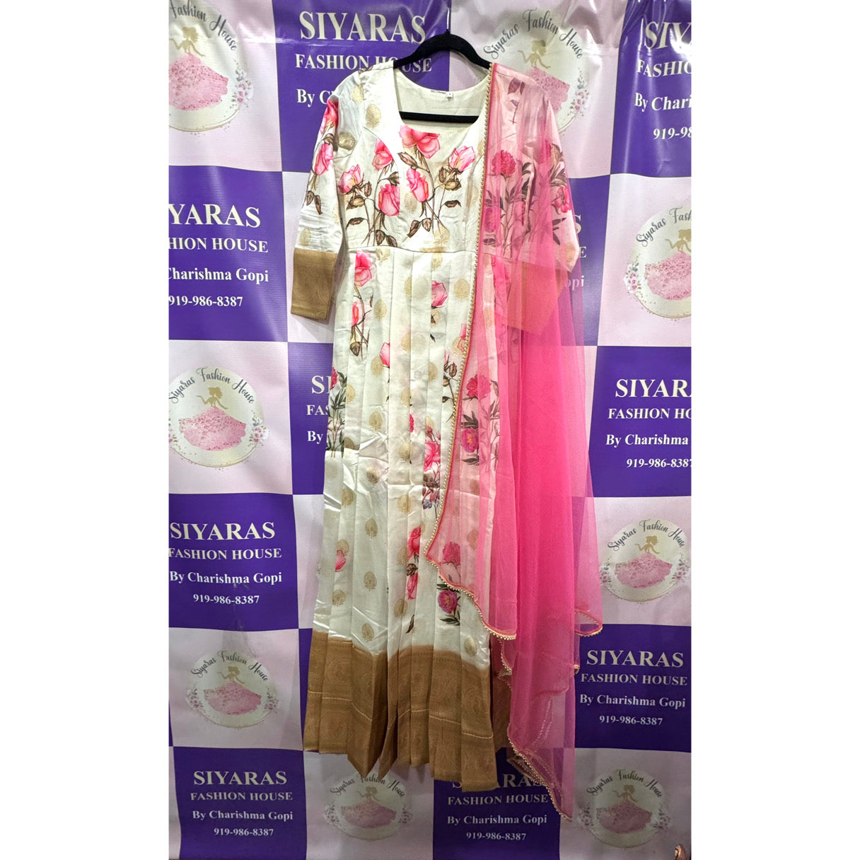 Latest Beautiful Traditional Silk gown Fits size 36.