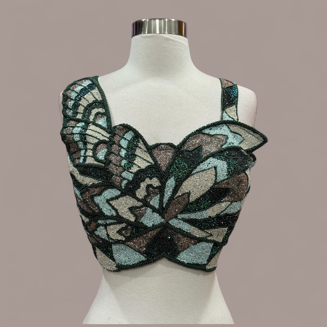 Gorgeous Indowestern Ready to wear one min Saree BUTTERFLY DESIGN stitched Trendy blouse 36 ready to ship USA