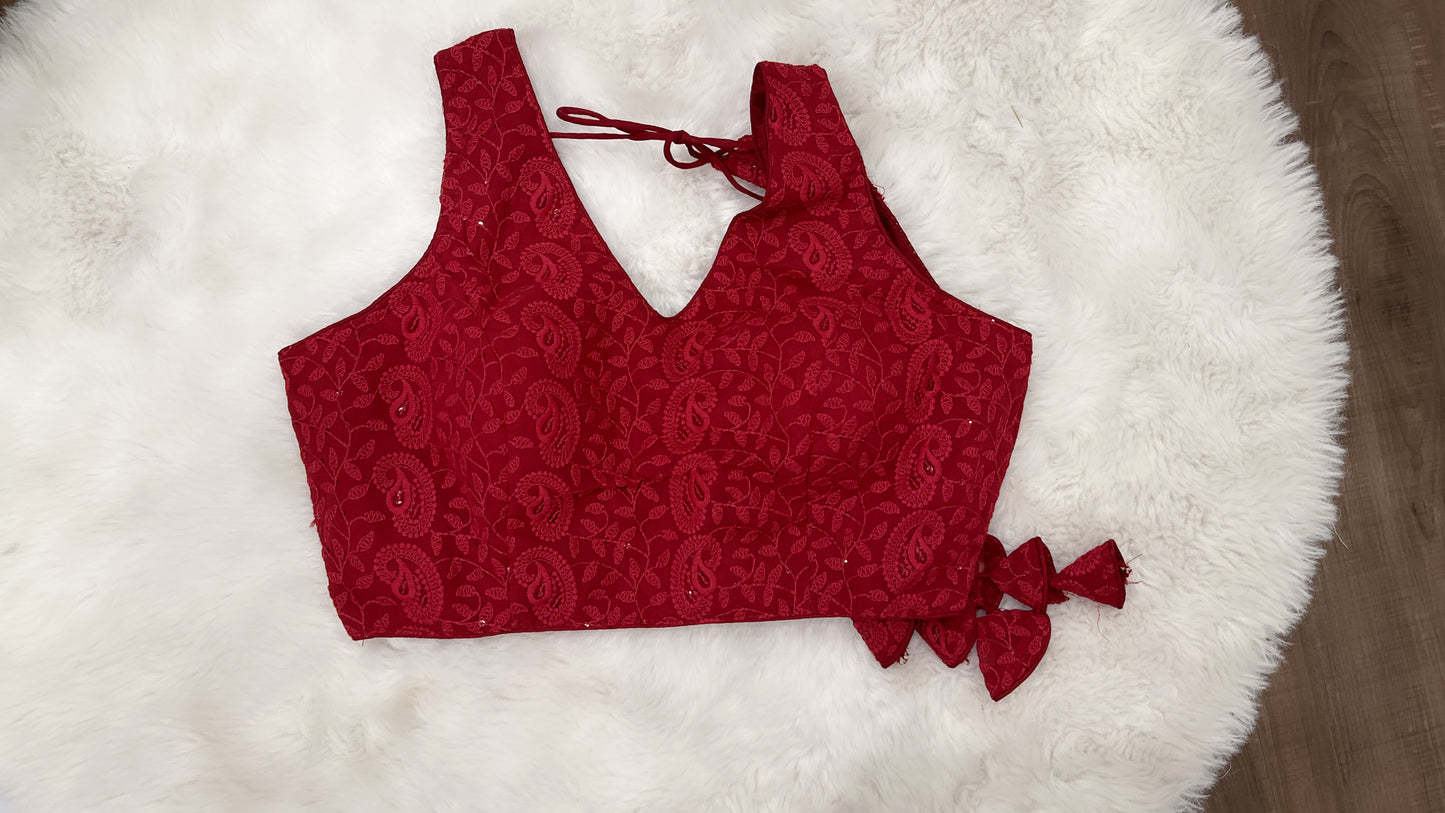 Lovely Chikankari sequin party wear blouse / CropTop. Available in size 36 / 38. Hands can be attached.