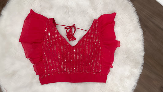 😍 Beautiful sequins raffle hand party wear blouses available in size 36 / 38