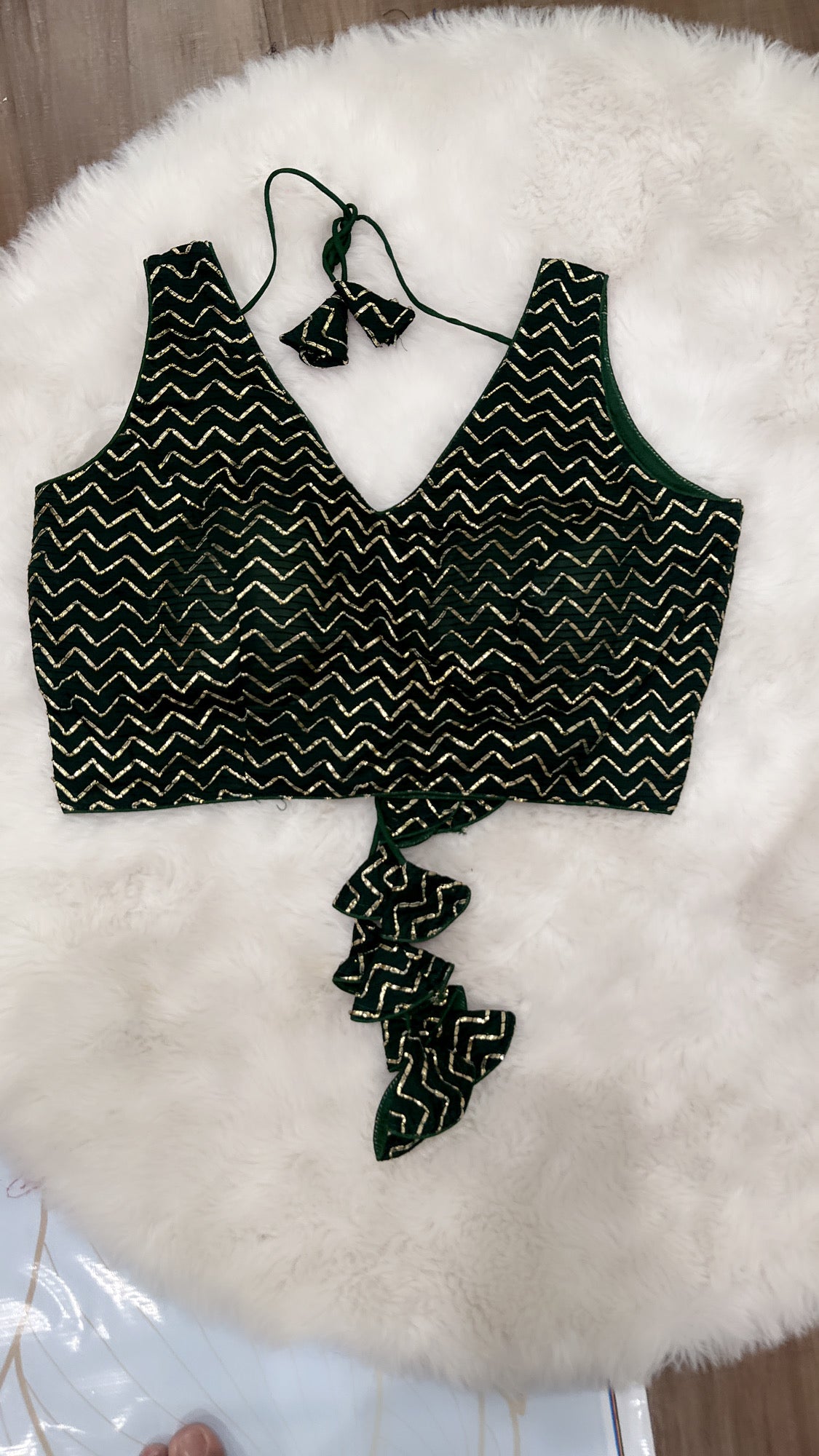 Lovely party wear Designer Gotta Patti Blouse perfect for any occasion. Hands are attached inside. Available in size 36 / 38