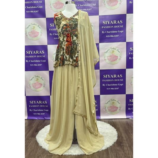 Beautiful Alia cut floral Peplum set with Palazzo pant. available in size 40 and 42