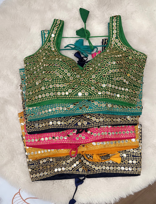 Lovely Gotta foil mirror work croptop /blouse. Hands can be attached. Size 36 and 38 is available