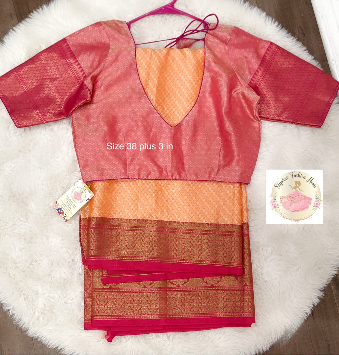 Kora muslin silk Saree with Contrast Pallu and brocade stitched blouse festival special saree functions gift saree