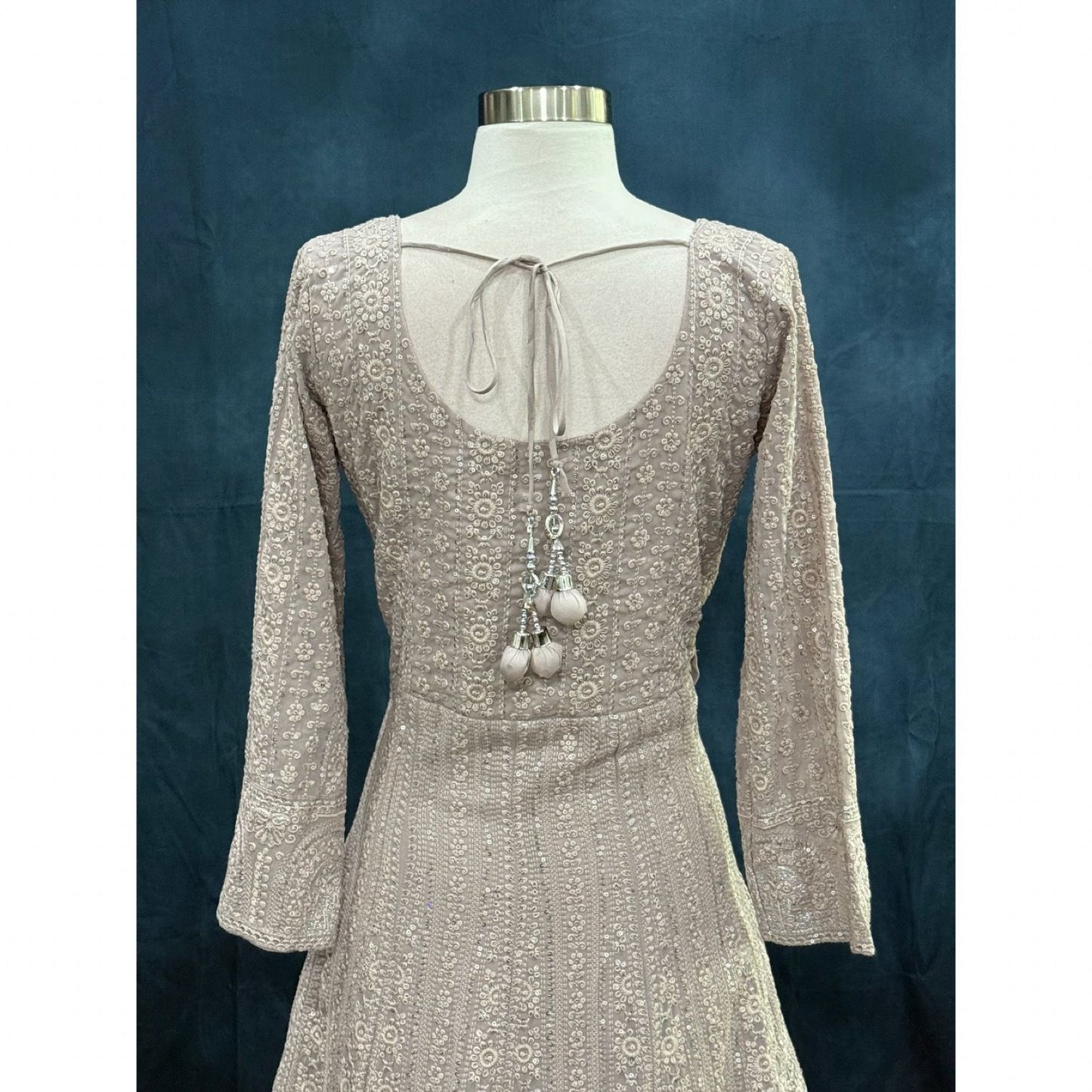 Beautiful party wear yellow Chikankari long gown available in size 40. Perfect for wedding/ sangeeth/ birthday parties and other occasions.