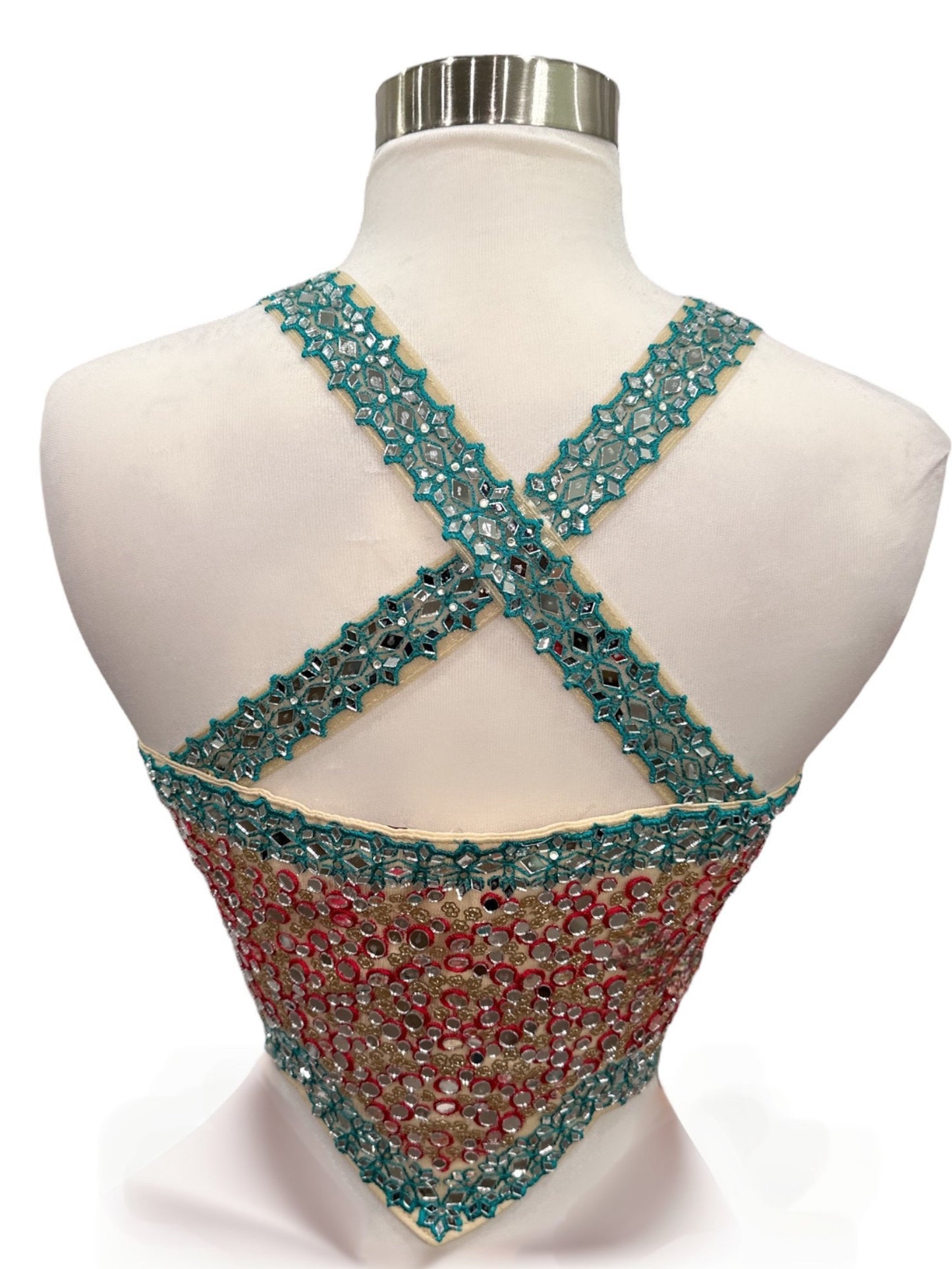 Grand Multicolor Heavy Mirror workLehanga Choli for wedding Partywear dress ready to ship free USA