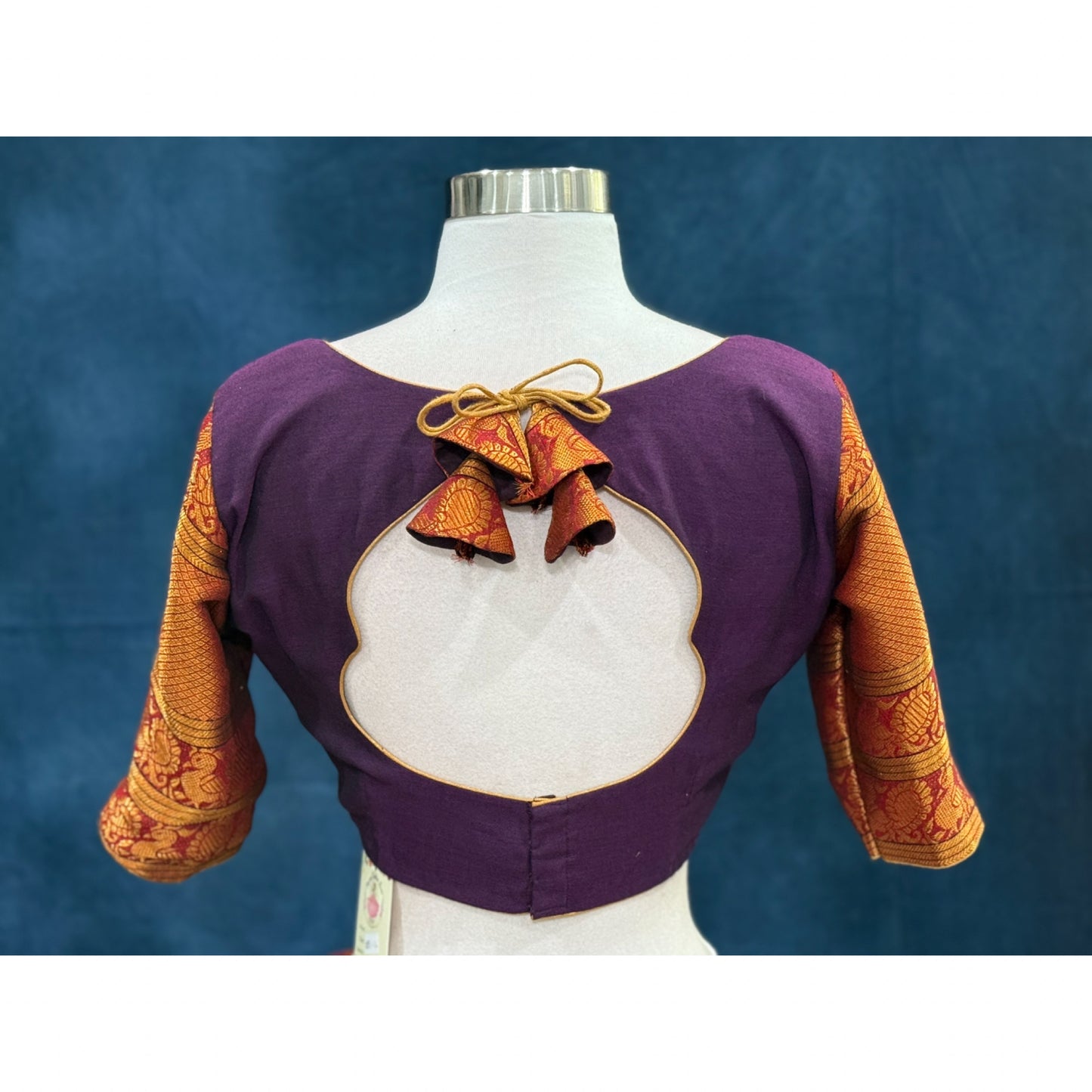 Traditional customized narayanpet cotton half saree , langa voni brinjal Color and maroon red color combo size 38 to 42