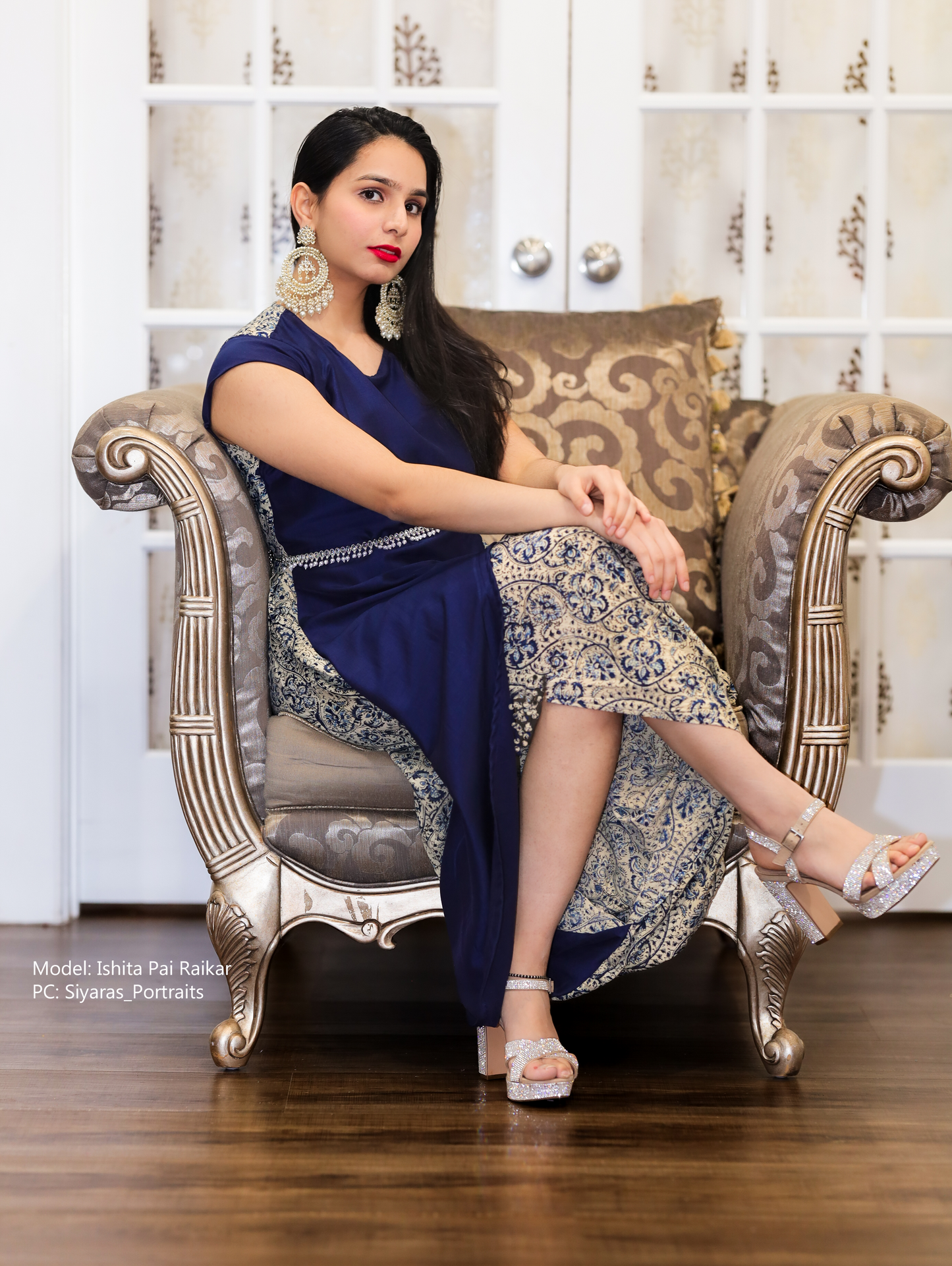 Gorgeous Chand Bali in stone and pearl work