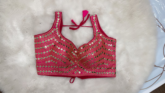 Lovely Gotta foil mirror work croptop /blouse. Hands can be attached. Size 36 and 38 is available