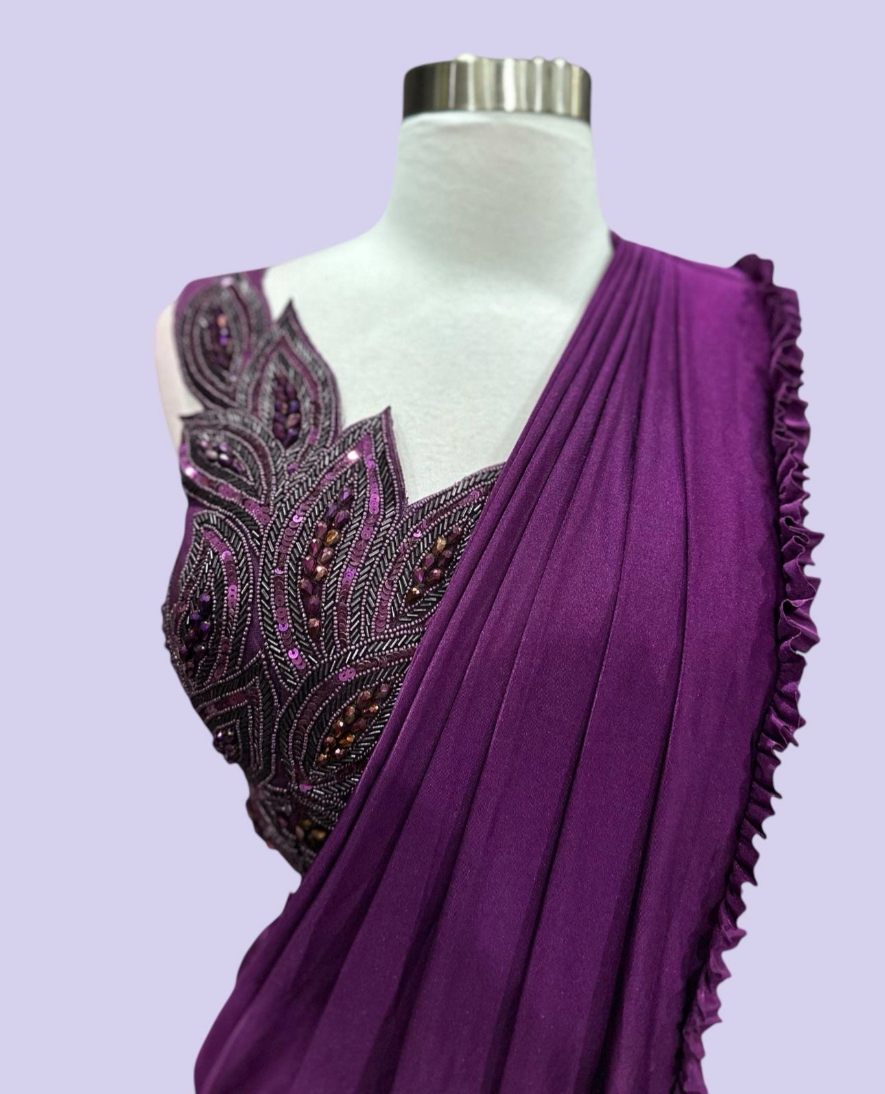 Beautiful Indowestern style cocktail saree/one mins saree in size 38/40 wedding wear