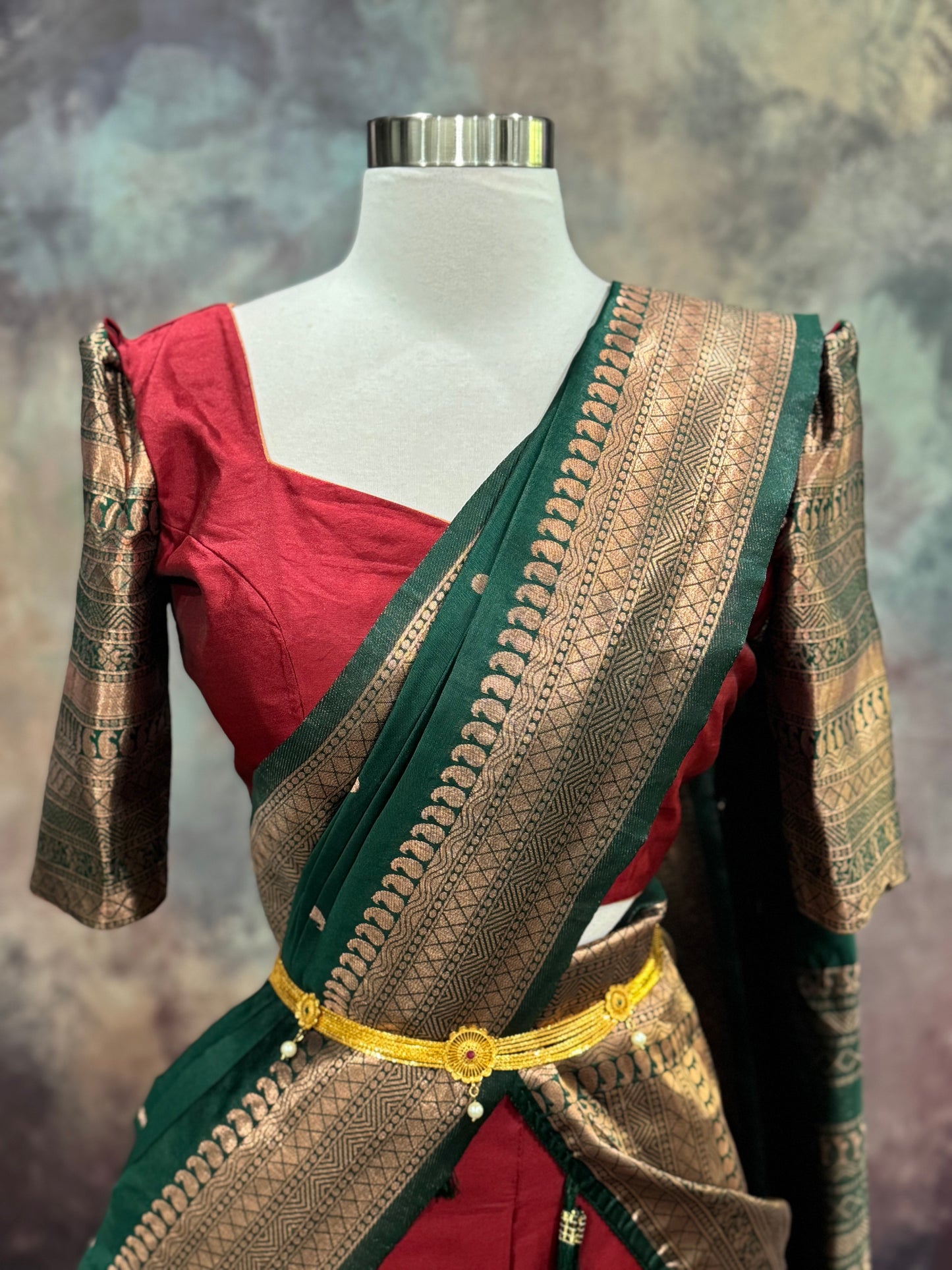Beautiful Narayanpet silk half saree. Available in size 36 to 40