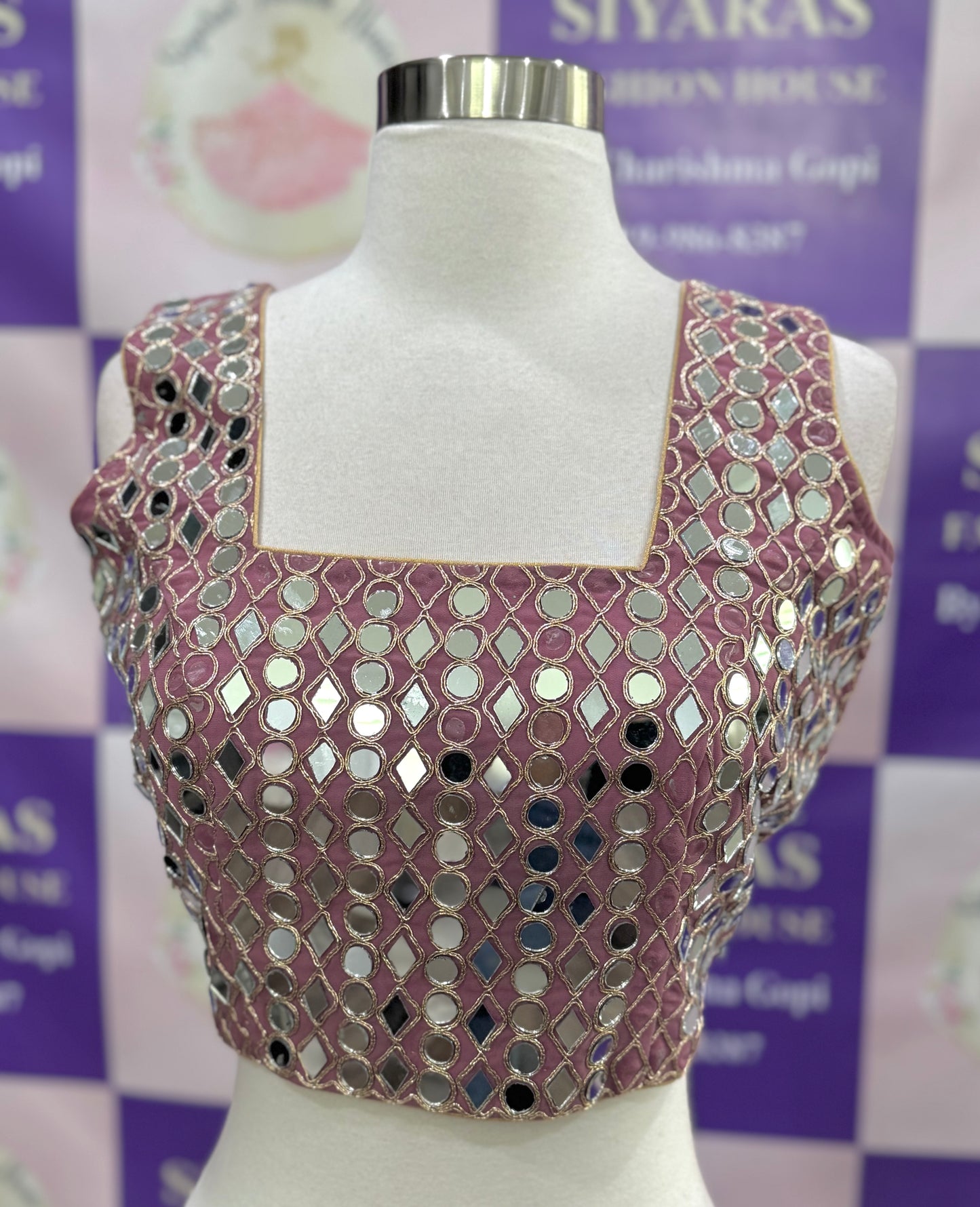 Beautiful sequence party wear saree with real mirror work border in Georgette fabric. Size available is 36/38 upto 42