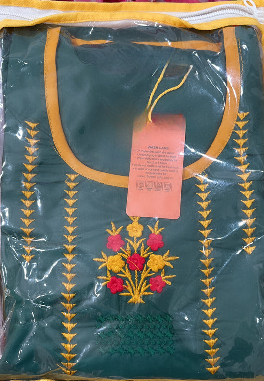 Patiala Dress in green and yellow combo size 40