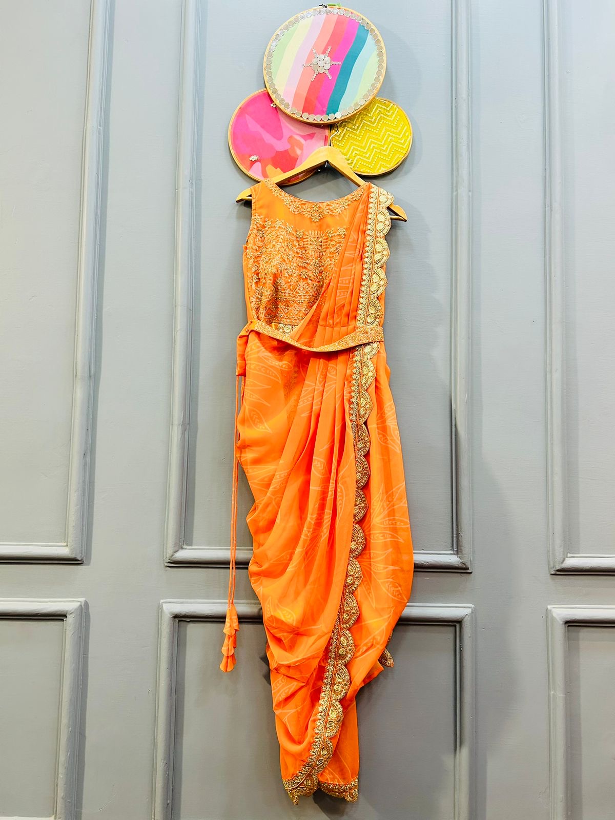 Partywear Cowl style Georgette IndoWestern dress perfect for Haldi /wedding/cocktail occasions size med 38 and XL 42 Reqdy to ship