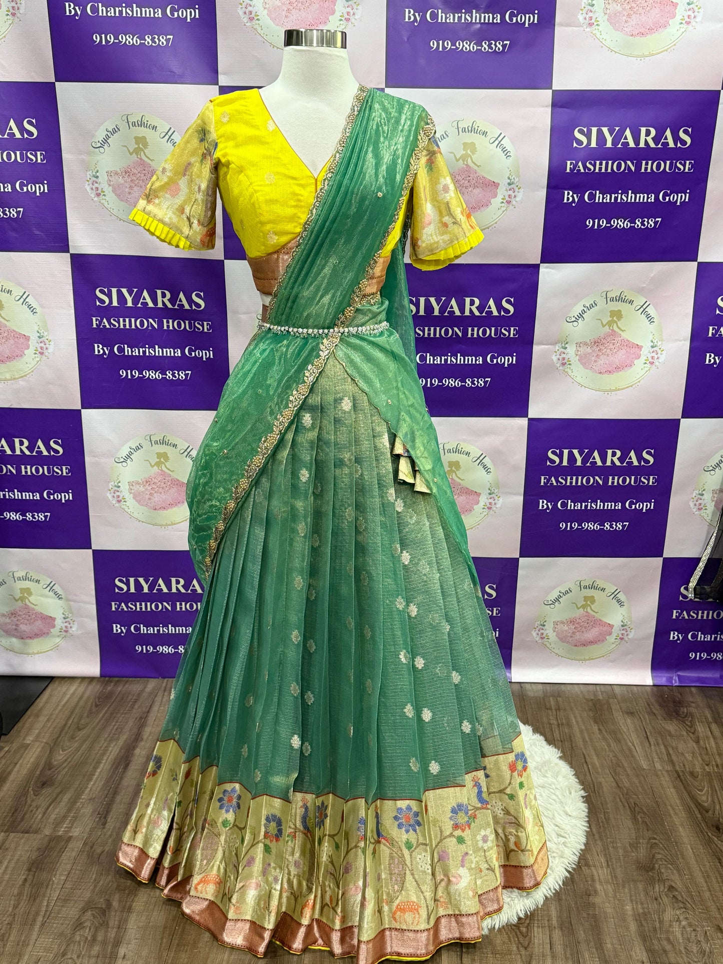 Presenting this elegant Zari Kota Half Saree crafted to perfection for teens & adults. Available in size 38 to 42. Size can be altered.