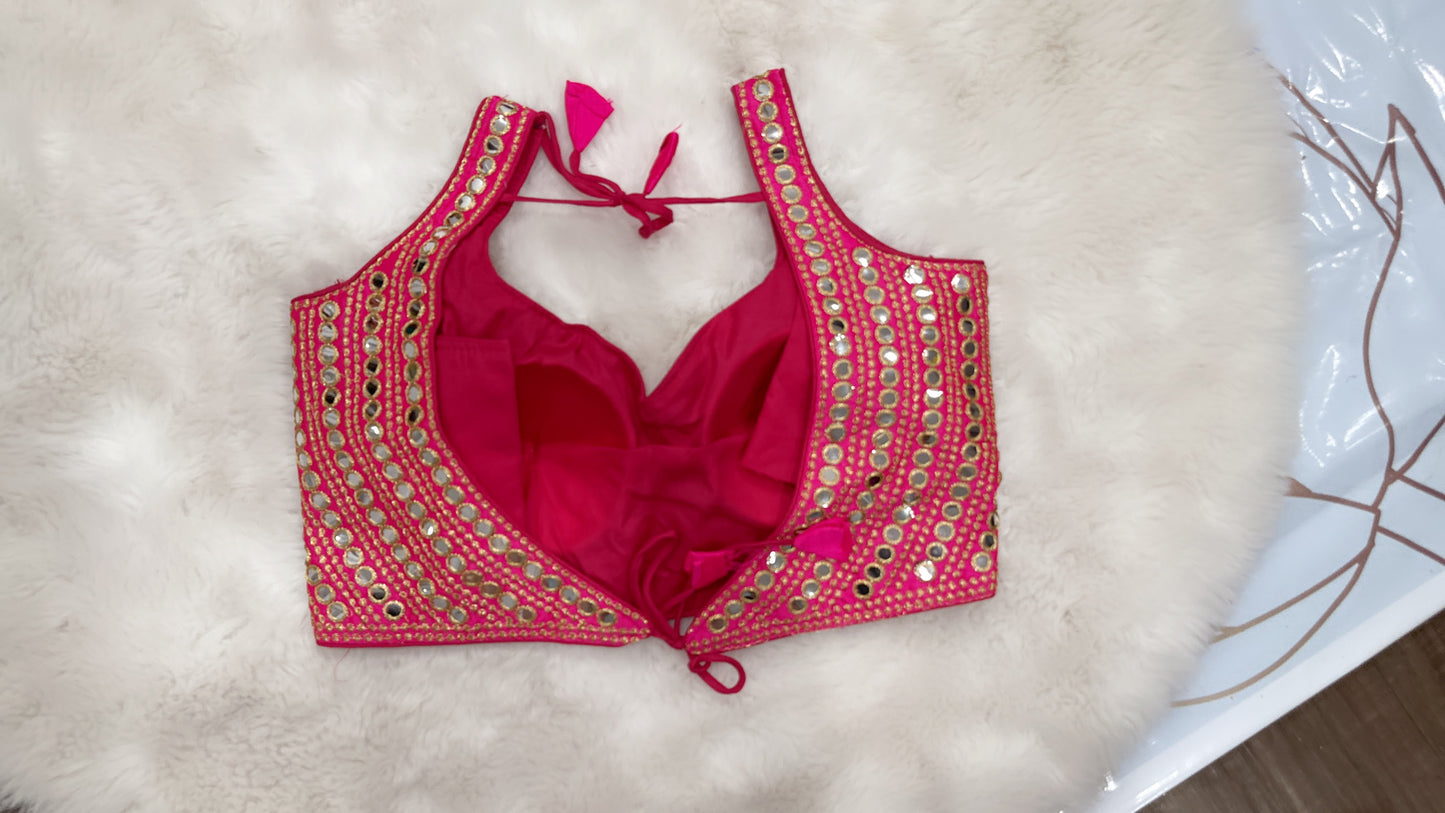 Lovely Gotta foil mirror work croptop /blouse. Hands can be attached. Size 36 and 38 is available