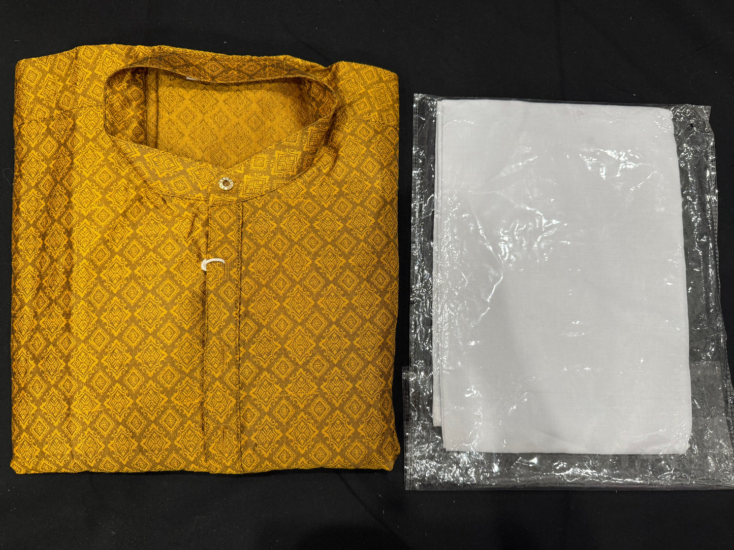 Mens silk Kurta Pyjama set Partywear dress wedding reception size 3XL - 46Inch fast ship from USA budget friendly