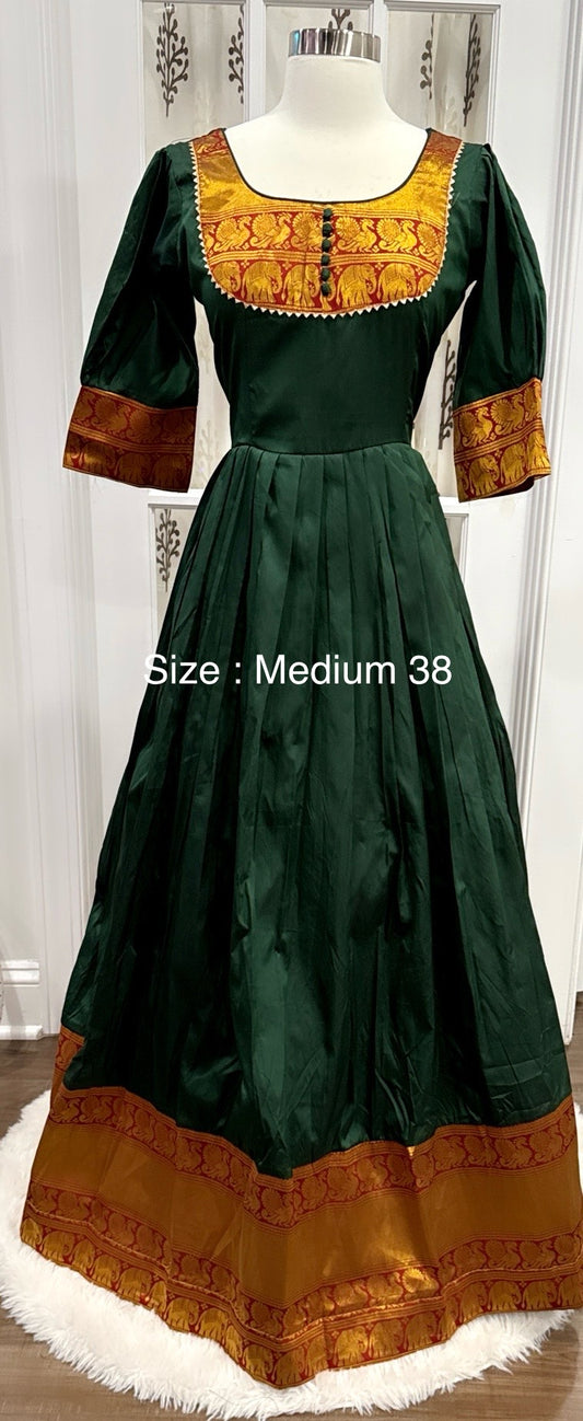 Beautiful traditional Long gown silk fabric