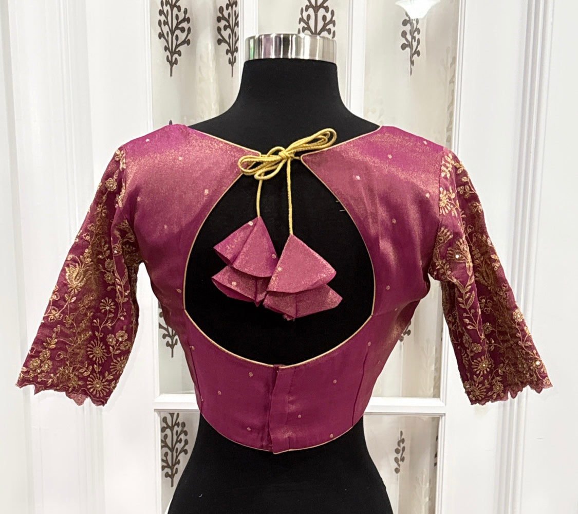Pure Tissue silk half saree customized for your style.