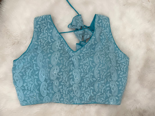 Lovely Chikankari sequin party wear blouse / CropTop. Available in size 36 / 38. Hands can be attached.