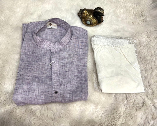 Lovely cotton mens kurta set with white pant. Available in size Small 36/ Medium 38/ Large 40 and XXL 44