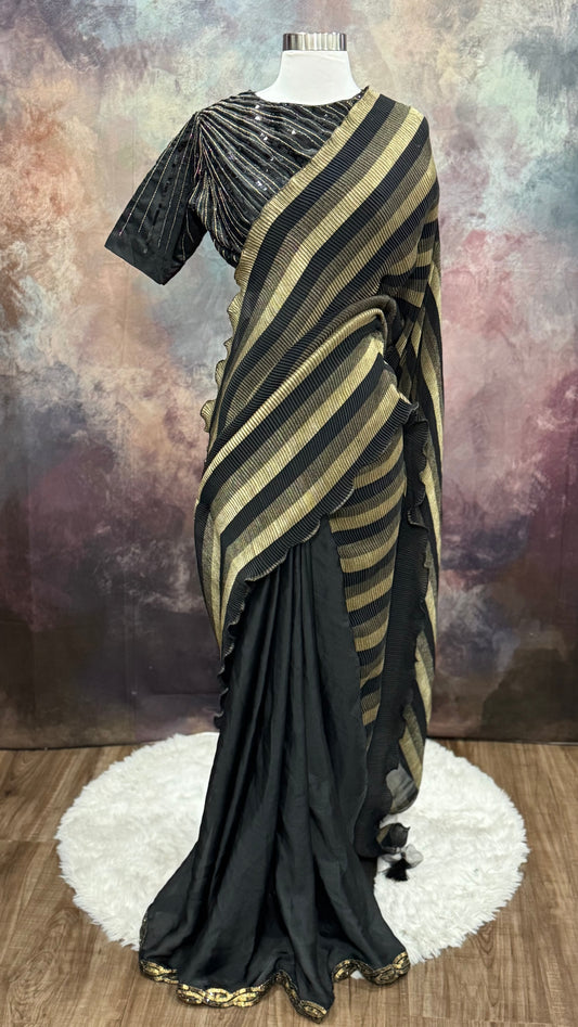 Designer Saree with Stitched Blouse size 36