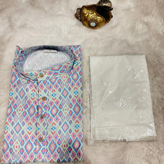 Elegant Mens jhabha silk outfit Kurta pyjama sets. Available in size Small 36 and 38 Medium