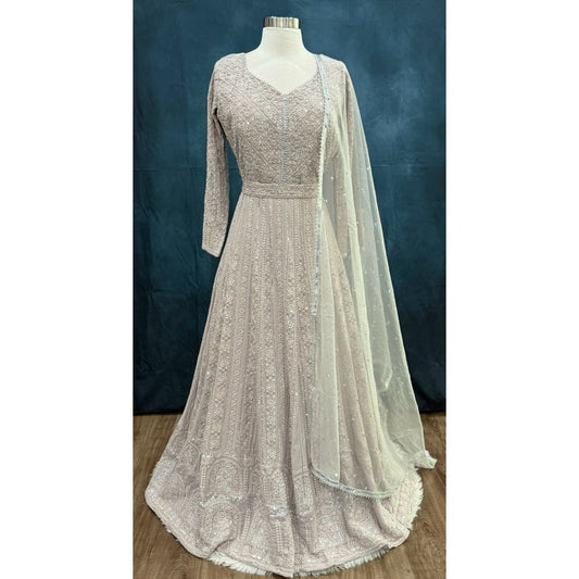Beautiful party wear yellow Chikankari long gown available in size 40. Perfect for wedding/ sangeeth/ birthday parties and other occasions.