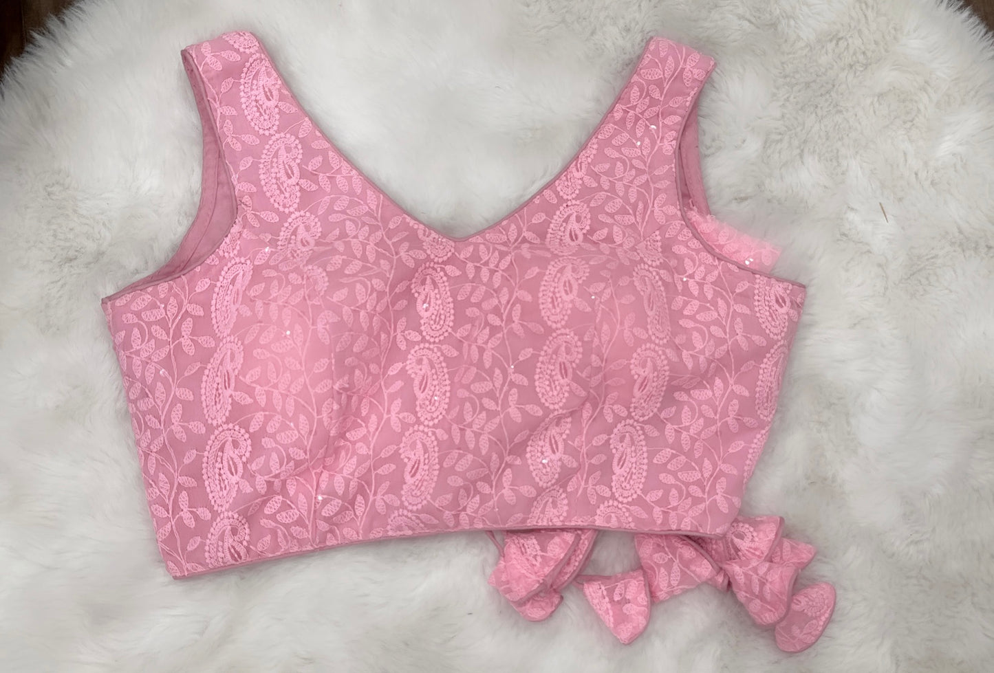 Lovely Chikankari sequin party wear blouse / CropTop. Available in size 36 / 38. Hands can be attached.
