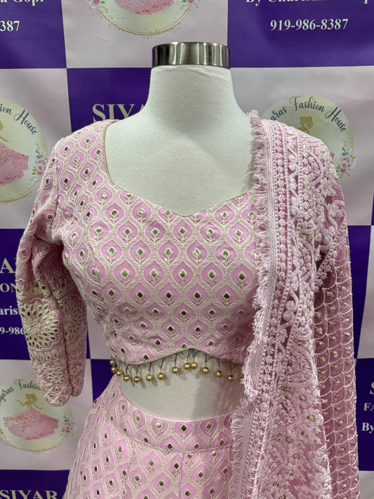 Beautiful exclusive wedding/ Party wear collection of our Customized Chikankari lehengas stitched for queens. Available in size 38 upto 42