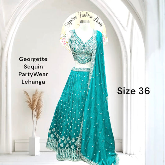 Beautiful heavy party wear Lehenga perfect for any event. Available size is 36 to 38
