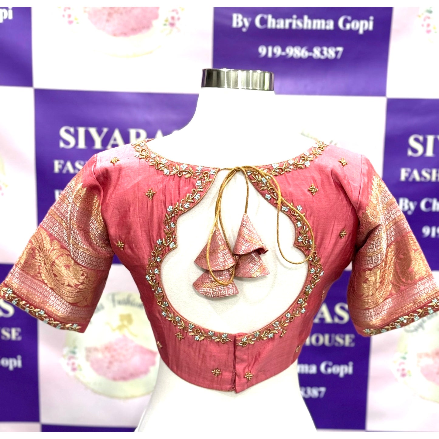 Dripping heritage in our Pure Raw Mango Silk Customized Half saree with Maggam work/ hand work😍. Available in size 36, 38 to 42.
