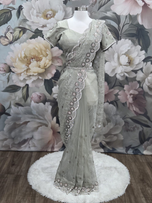 😍 Gorgeous Party wear organza sequence saree is all things glam, grace & glow 🌸💃 Perfect for your next celebration! 💫👑 Fits ize 36-42.