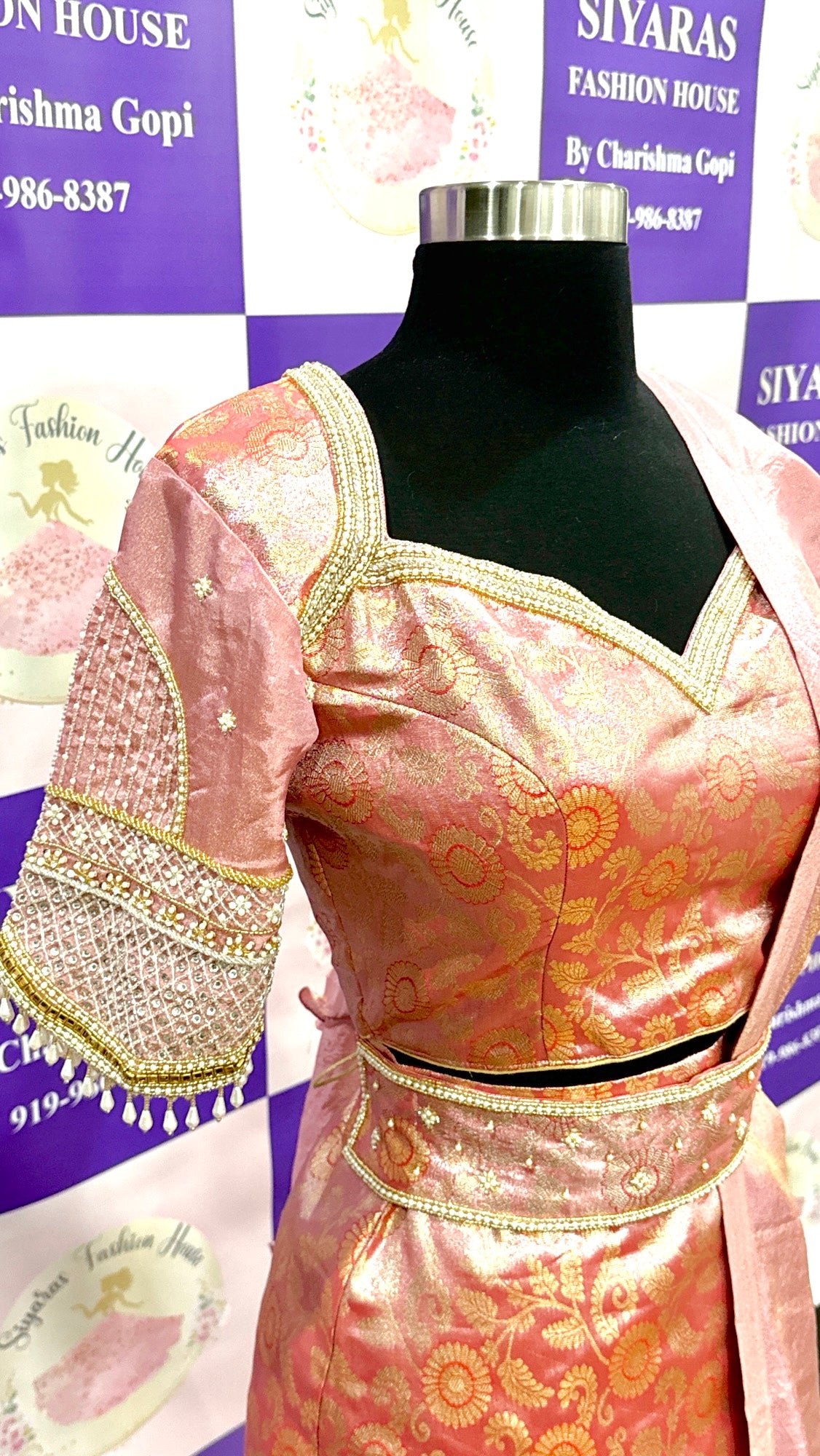 Beautiful Traditional party wear in Kanchi Pattu and Tissue silk Combo half saree / Lehanga perfect for any occasion available in size 38 to 40