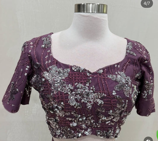 ❤️ New Arrival Alert! ❤️
Customized Plum Purple Designer Lehenga Choli | Embroidered Sequin Lehenga | Net Dupatta with Lace | Wedding | Reception | Size 38 to42.