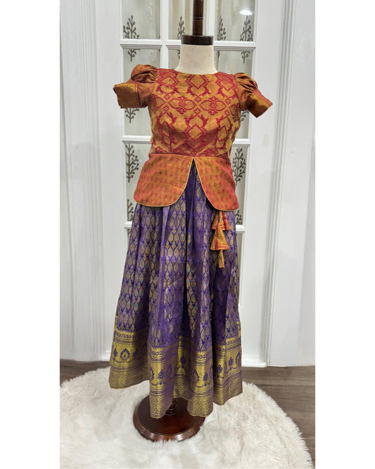 Kids Pattu langa set for 5 to 7 years