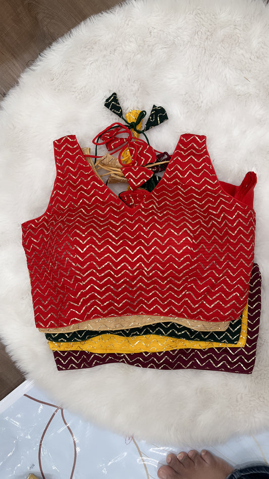 Lovely party wear Designer Gotta Patti Blouse perfect for any occasion. Hands are attached inside. Available in size 36 / 38