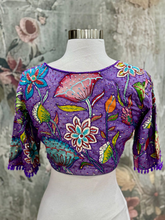 Pure PenKalamkari Maggam work blouse 😍size 38-42. MaggamElegance