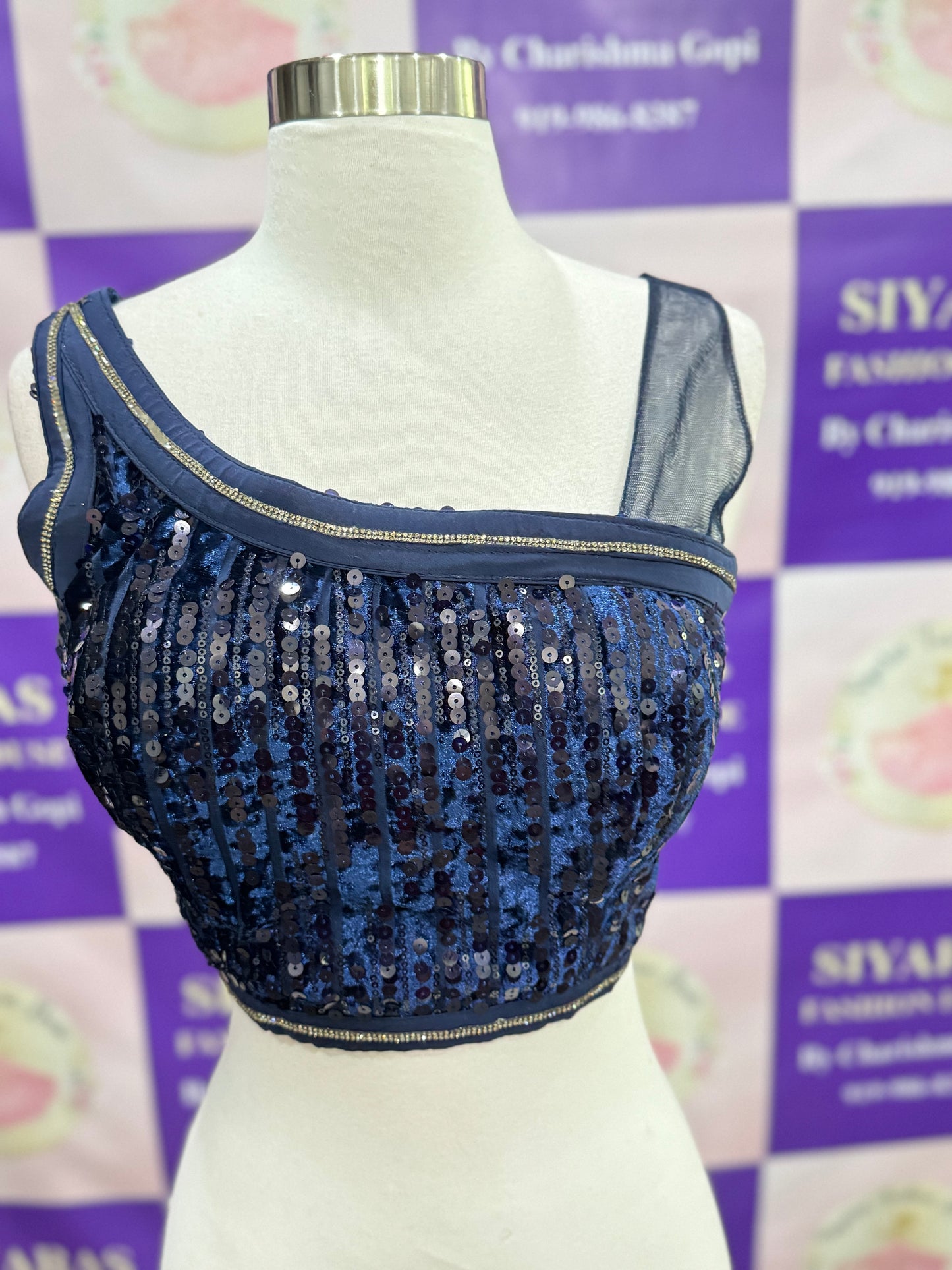 Beautiful blue color Ready2Wear One-Min Saree in Size 38 – Effortless Elegance in Just One Minute