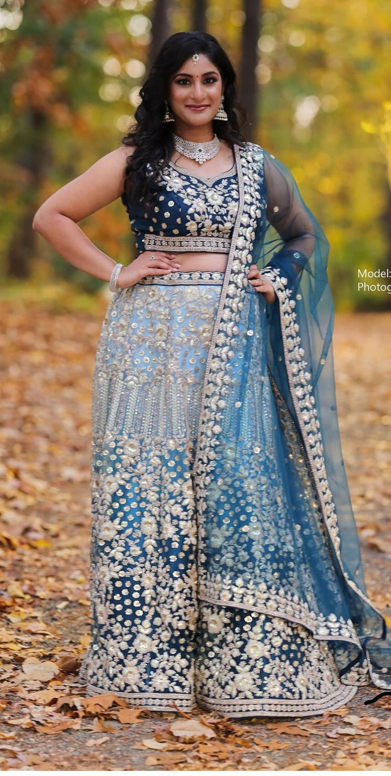 😍Bridal Lehanga 😍Wearing elegance like a crown and stunning portrayal of grace and sophistication. For Bridal Collections contact Siyaras Fashion House at 919-986-8387.