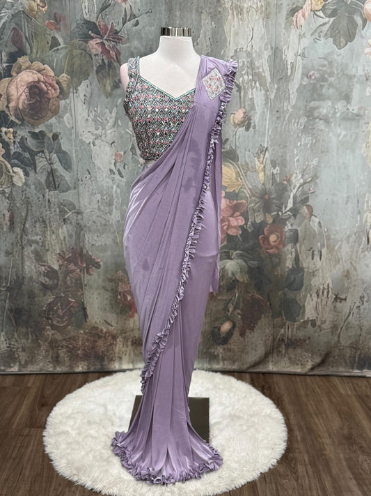 Beautiful ready to wear saree. perfect party wear saree for all occasions. Available in size 36.