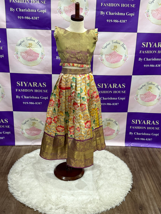 Beautiful girls Kalamkari lehanga 4-5 yrs