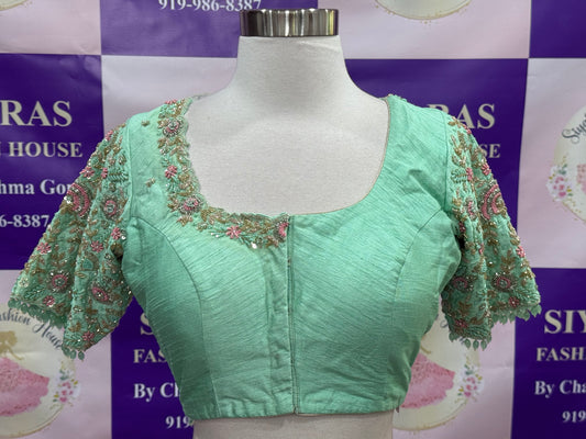 Bridal Hand work blouses on pure Raw silk fabric with. Available for pickup in size 36 upto 40