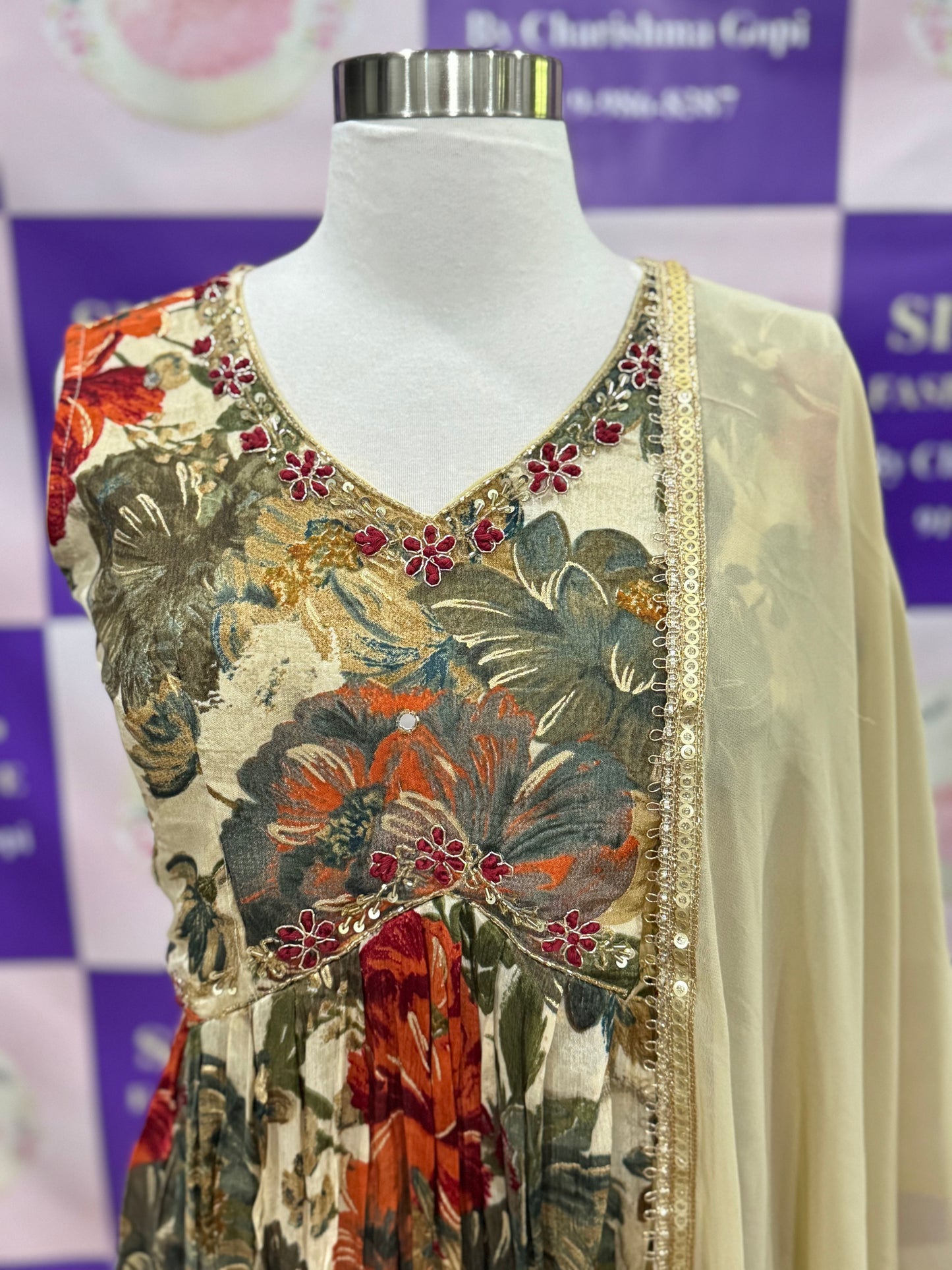 Beautiful Alia cut floral Peplum set with Palazzo pant. available in size 40 and 42