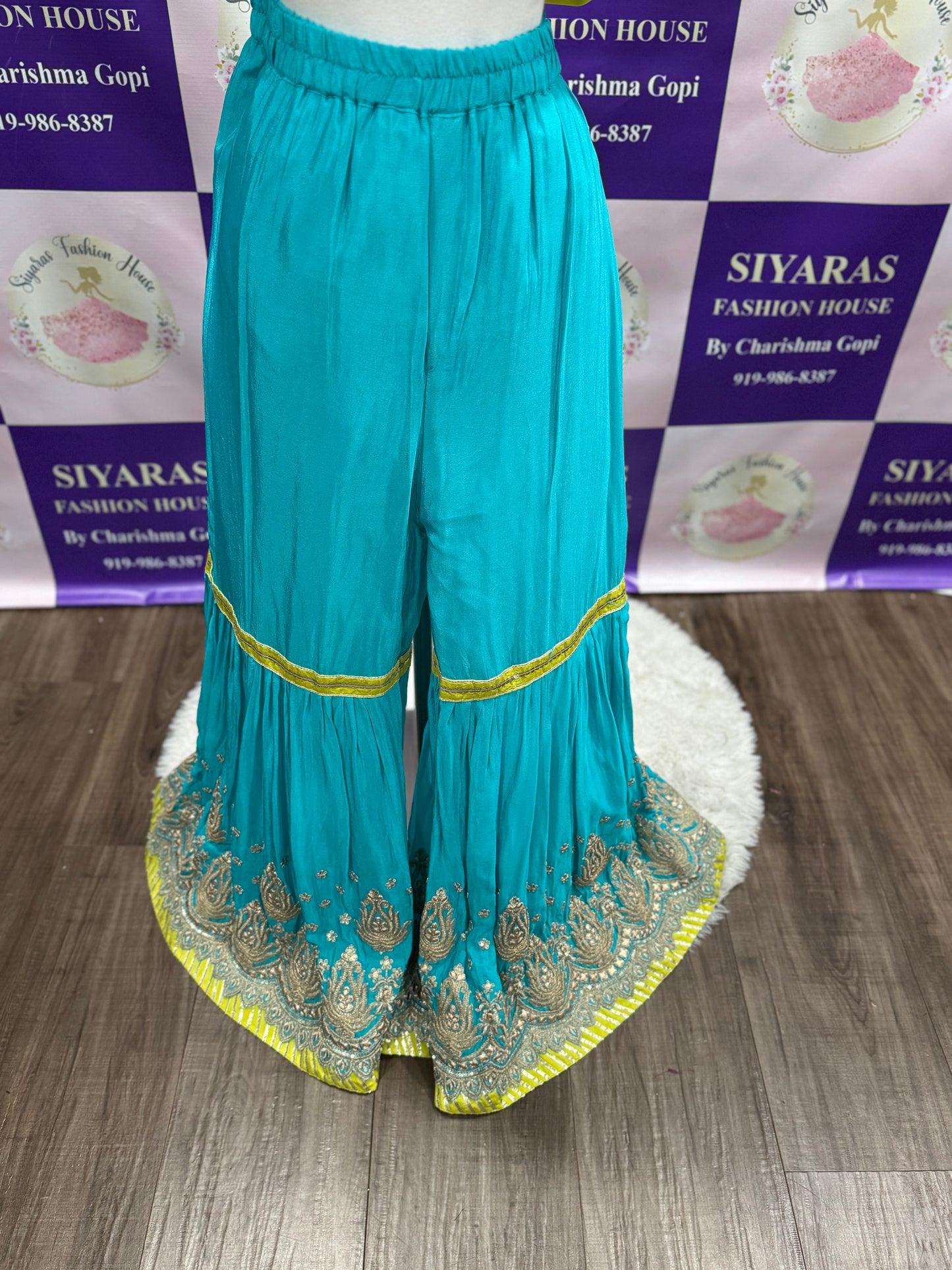 Beautiful designer Sharara set ready to wear. Available in size 42