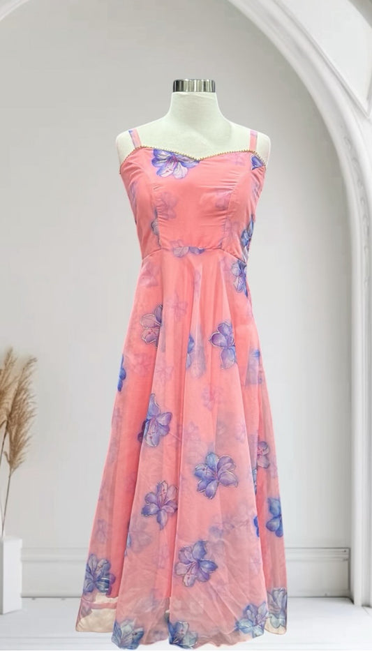 Customized Organza summer frocks.
Soft pastels, floral dreams. Available in size 34