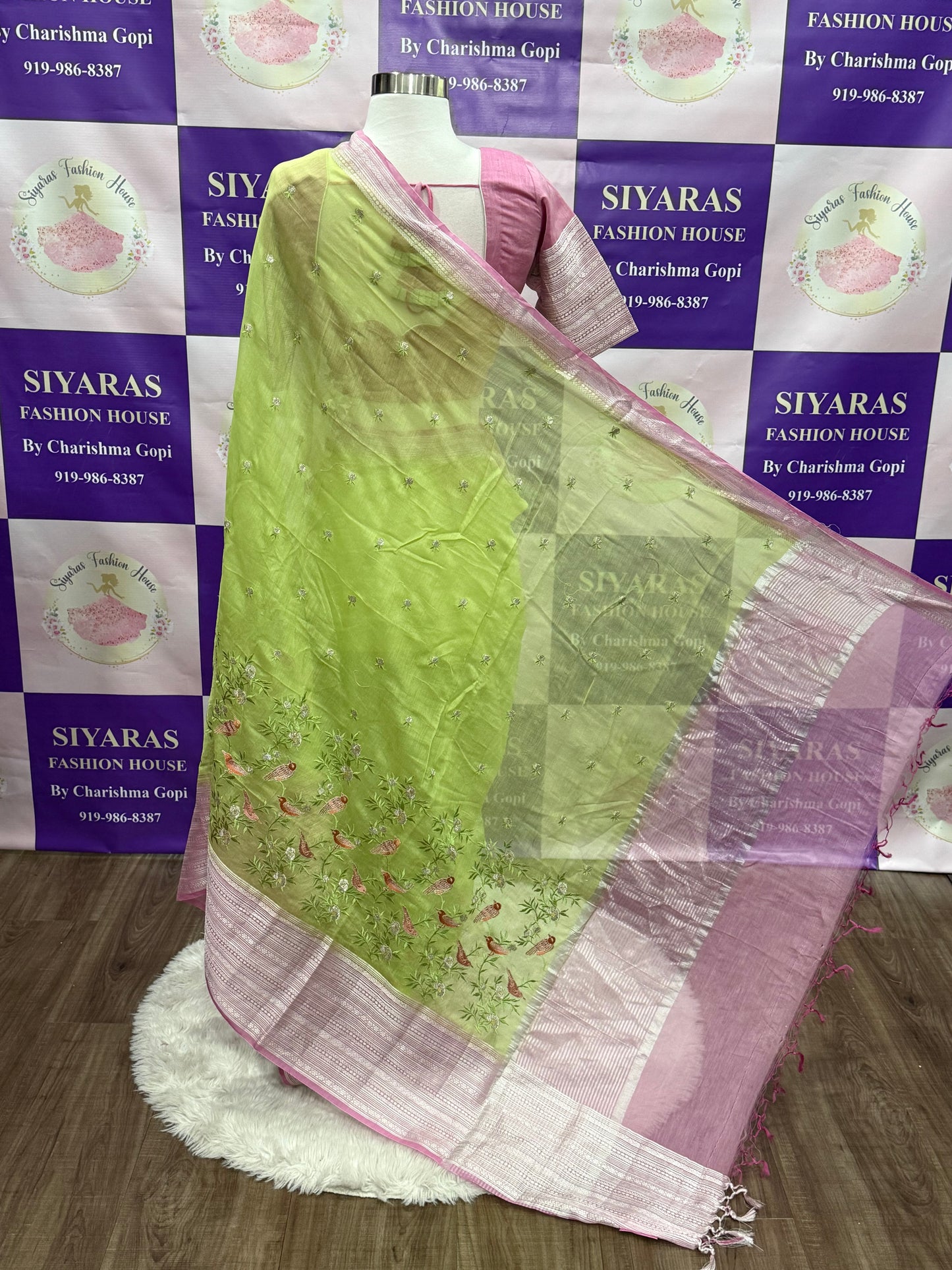 Beautiful Chanderi Silk with embroidery work on the work. Available in size 42 to 46