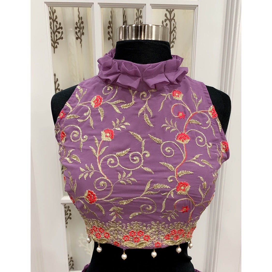 Beautiful trendy IndoWestern sarong Drape style Embroidered IndoWestern Dress ready to ship size 42