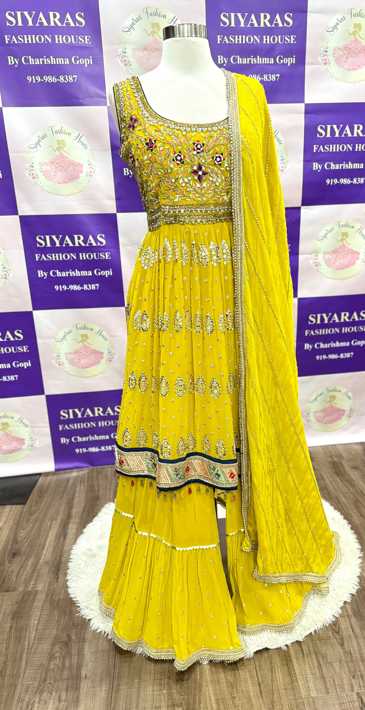 Beautiful Georgette Sharara set perfect for party wear and wedding collection. Available in size 42. Can be altered to your size from 38 to 40