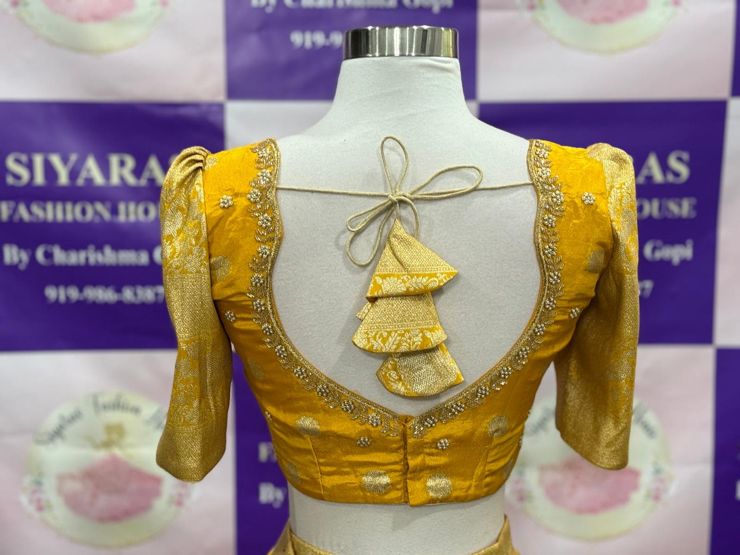New Collection Alert!! Gorgeous Customized Tissue Half Sarees with Maggam work/Hand work blouse for Teens/Adults. Available in size 34 to 38